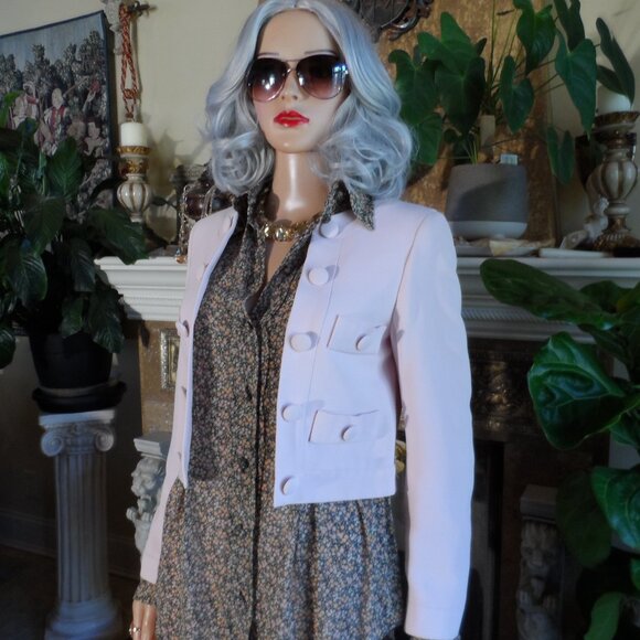 New Moschino CheapandChic Blush Pink Skirt Suit w/Under Blouse Builded In Size 6 - Picture 6 of 16